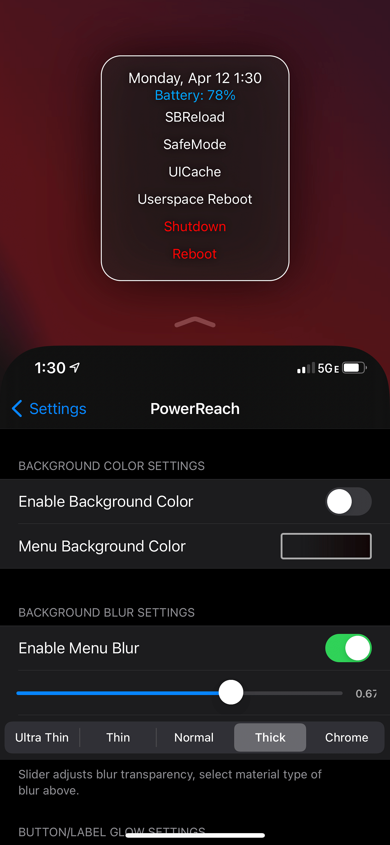 PowerReach Tweak Screenshot