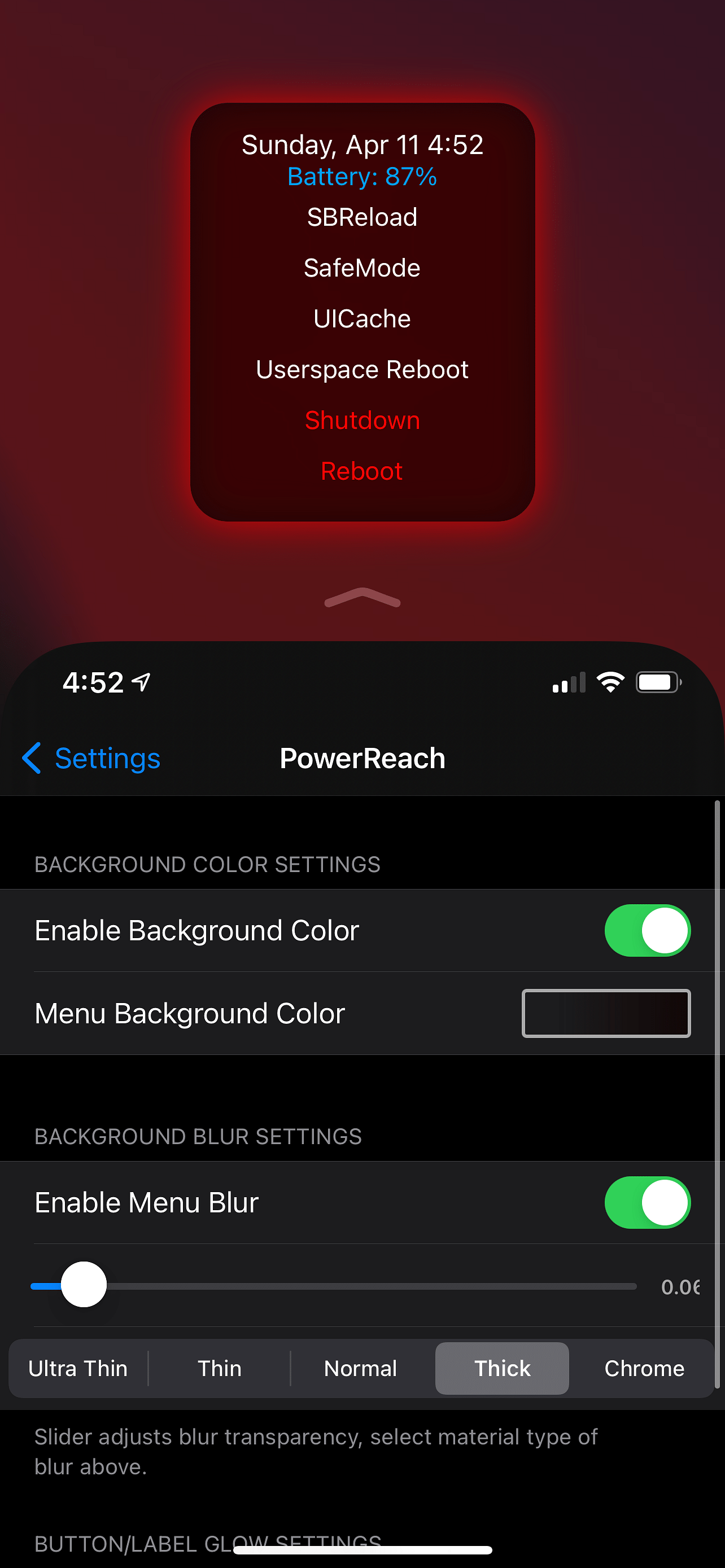 PowerReach Tweak Screenshot