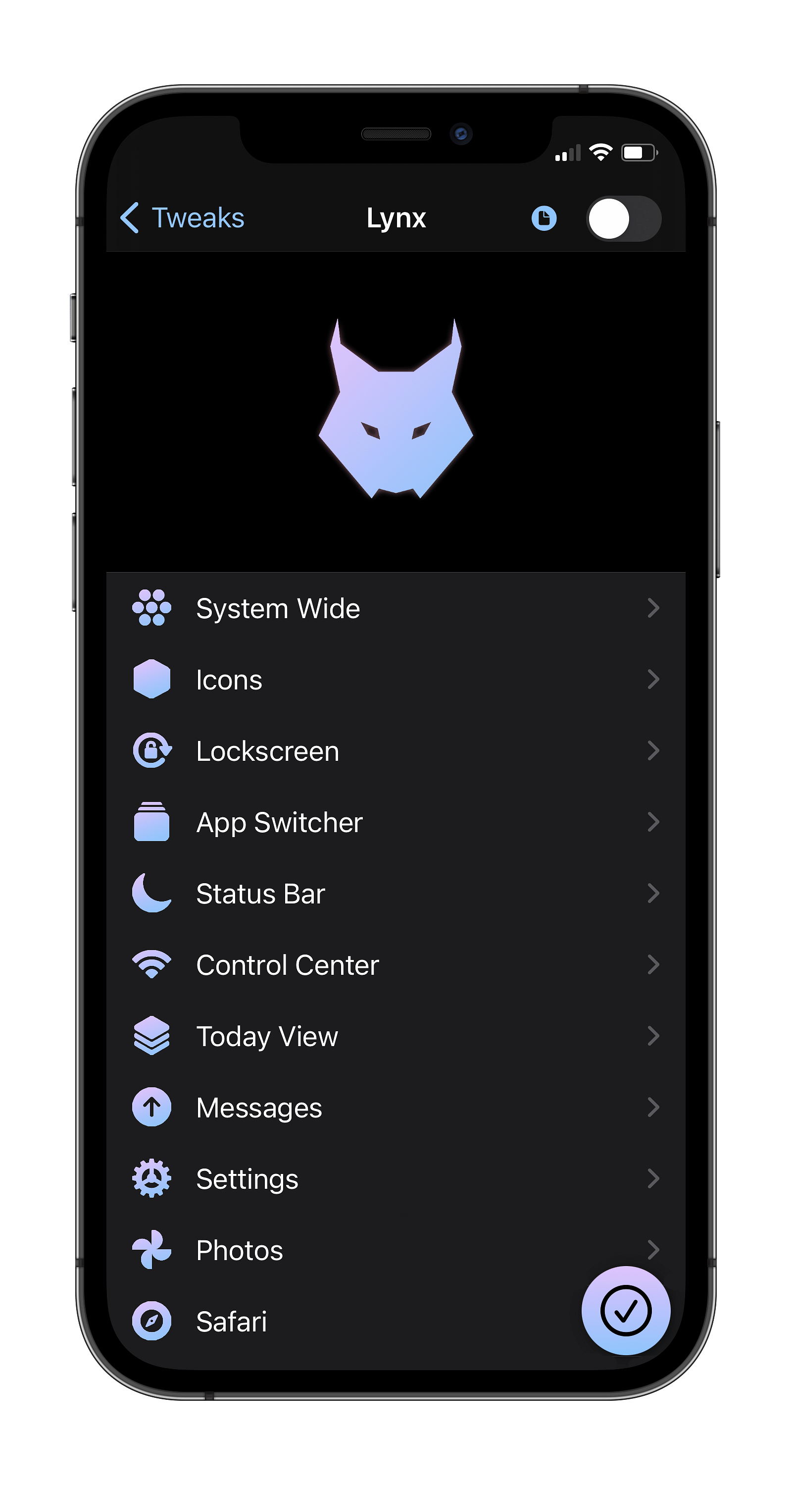 Lynx Tweak Screenshot