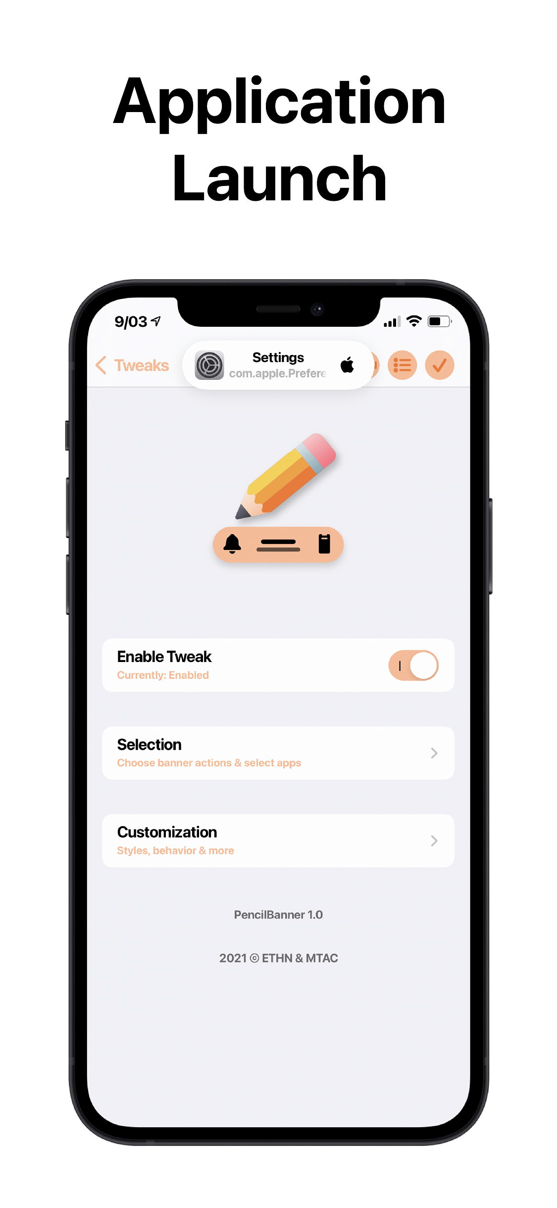 PencilBanner Tweak Screenshot