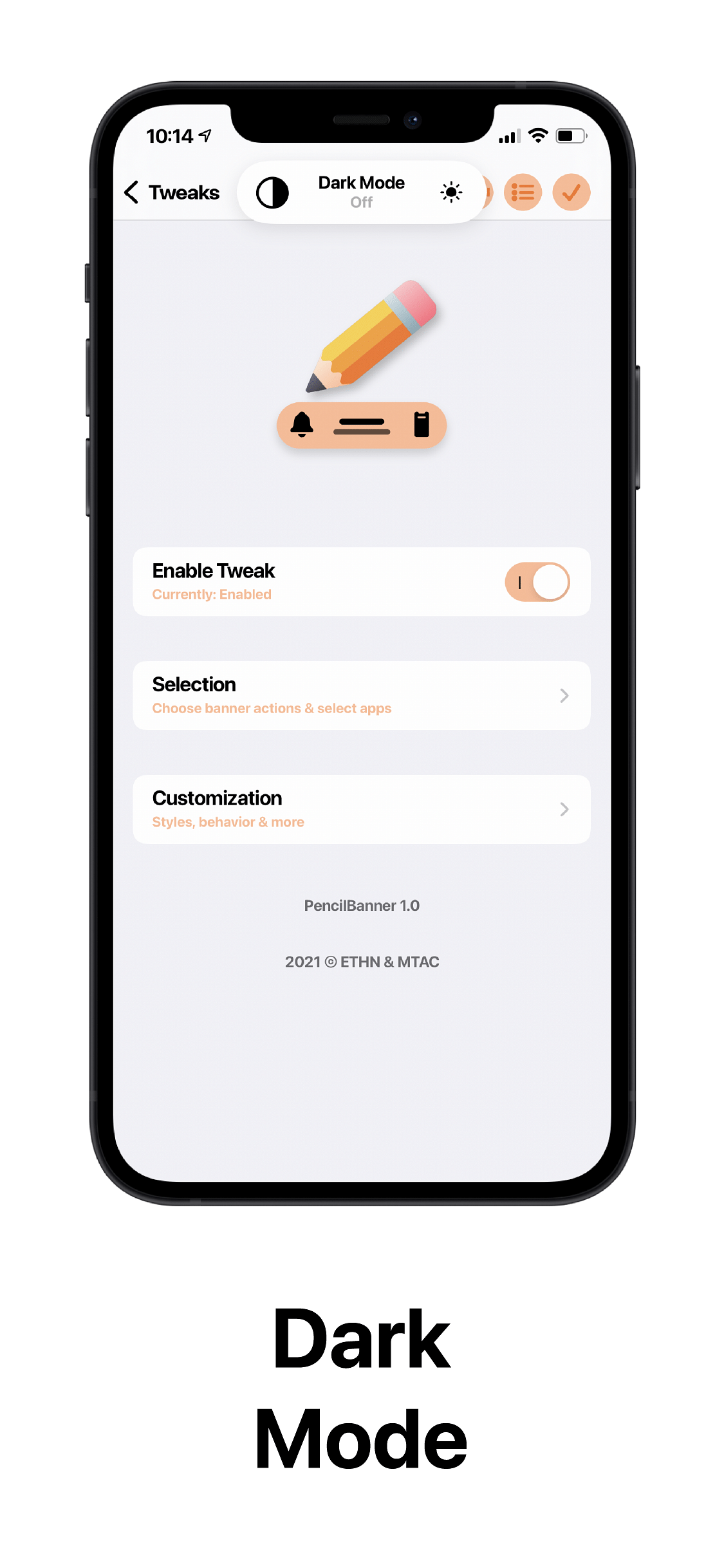 PencilBanner Tweak Screenshot