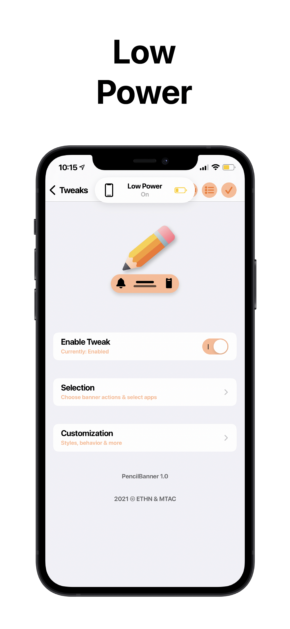 PencilBanner Tweak Screenshot