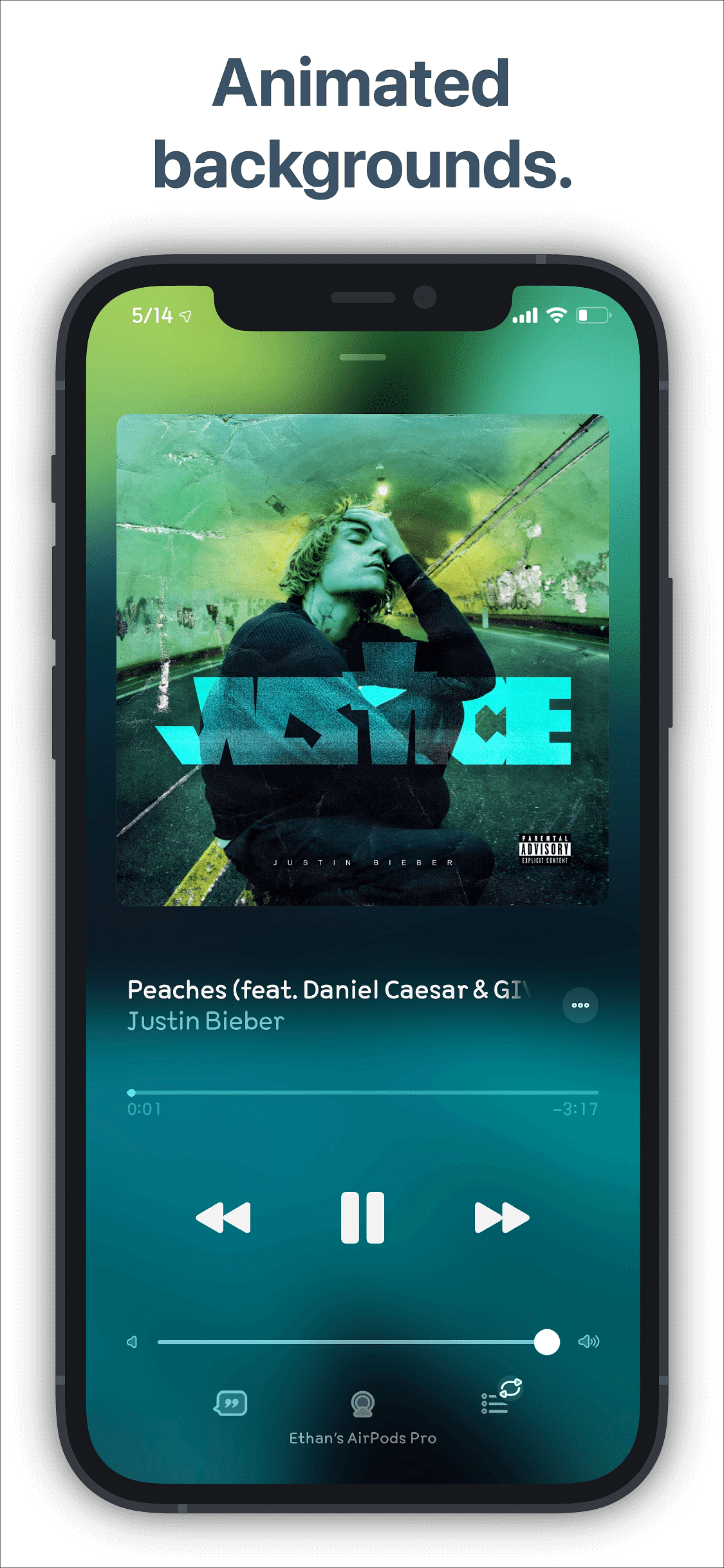 MusicBackground Tweak Screenshot