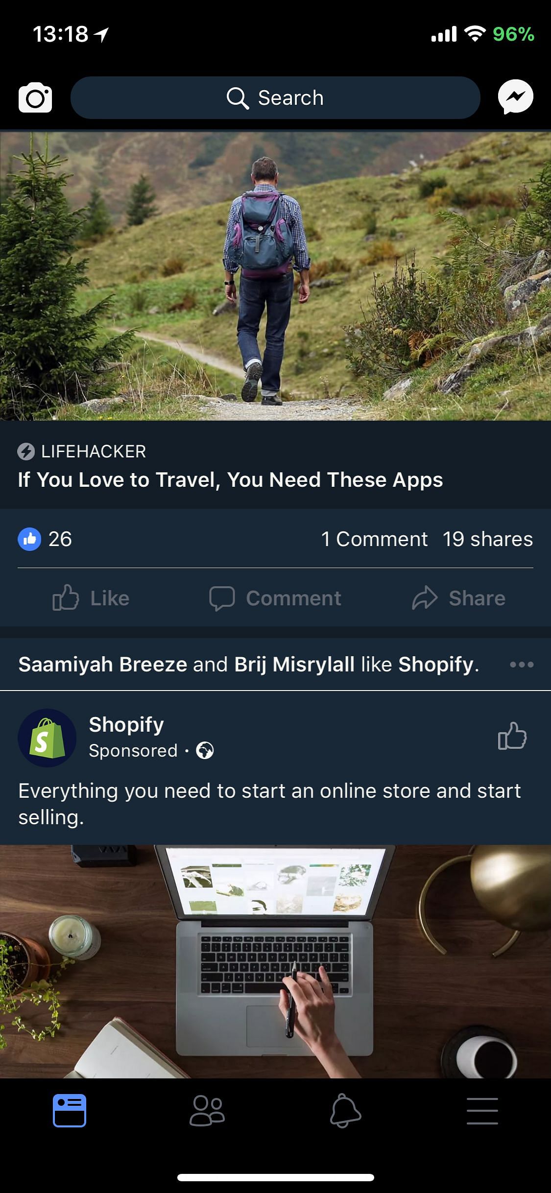 FacebookDarkMode Tweak Screenshot