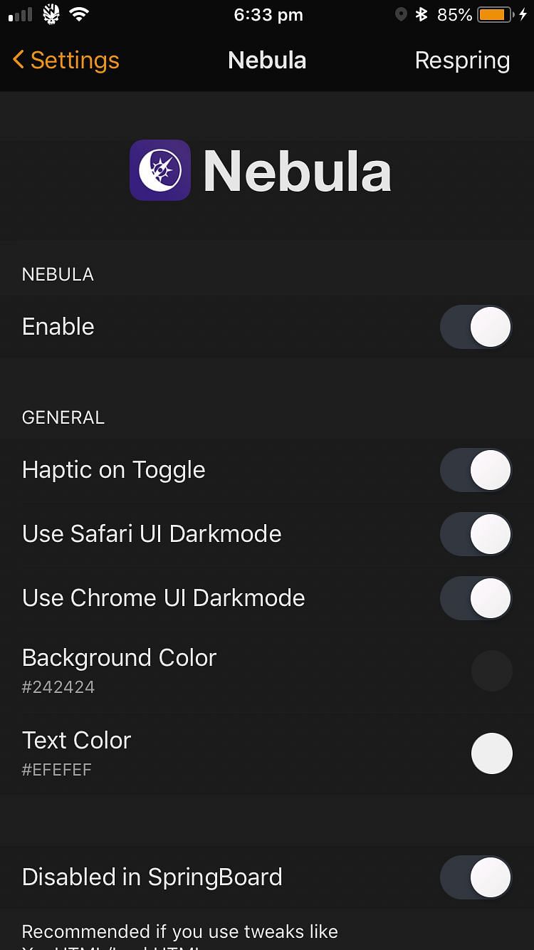 Nebula Tweak Screenshot