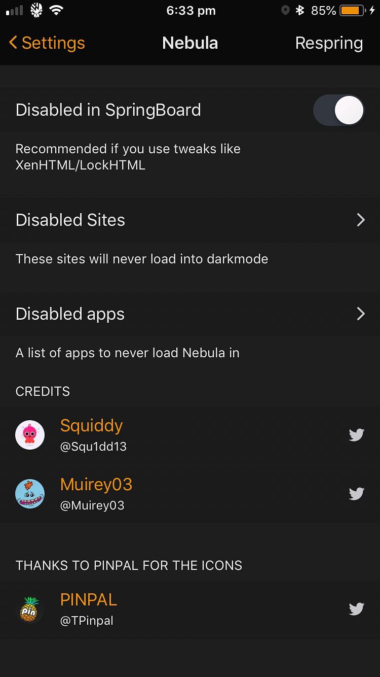 Nebula Tweak Screenshot