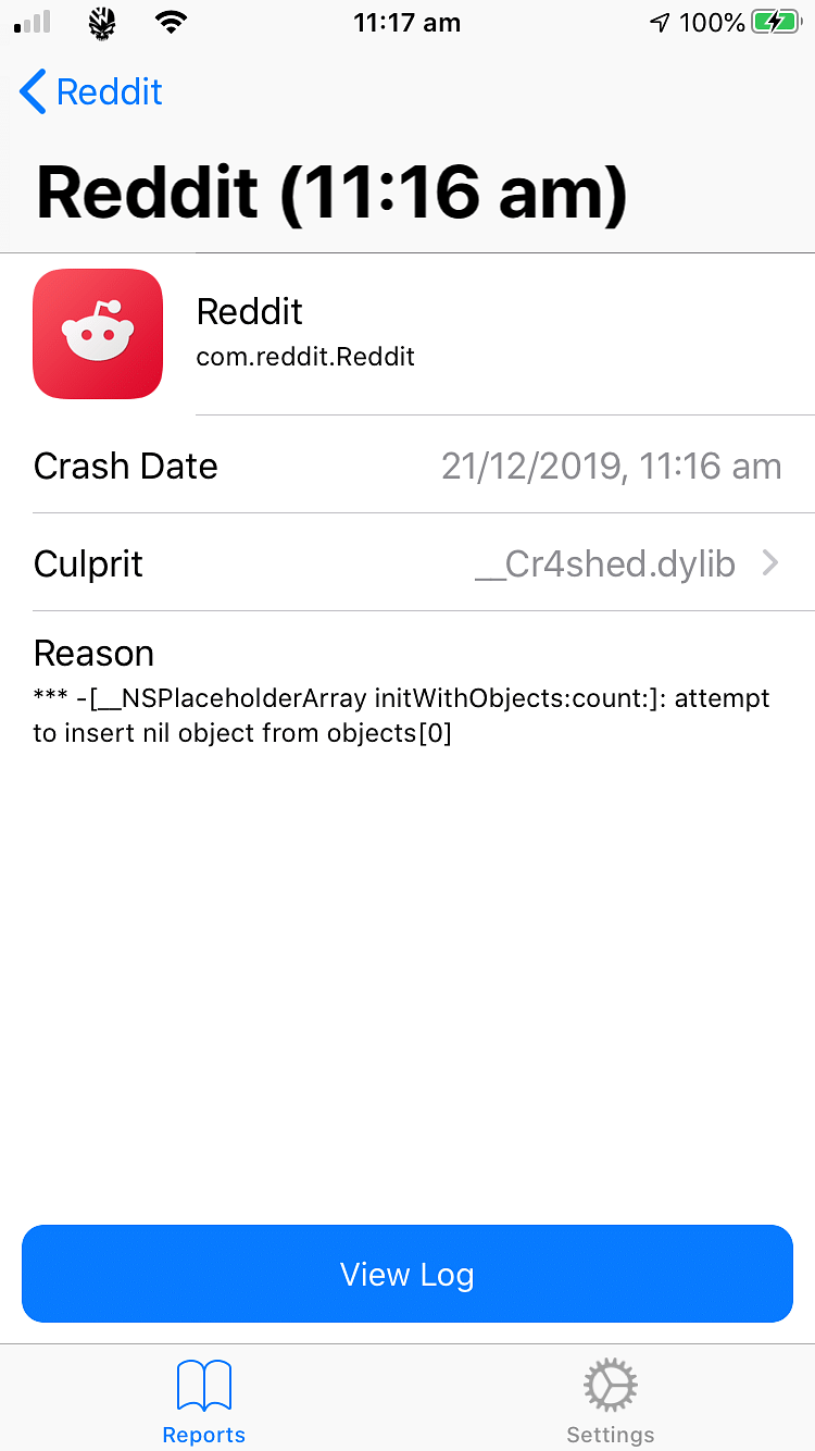 Cr4shed Tweak Screenshot