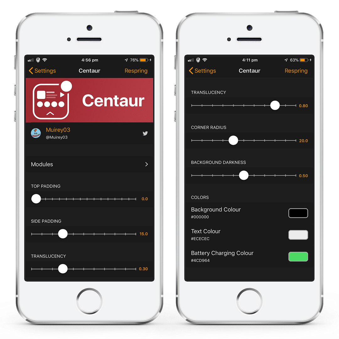 Centaur Tweak Screenshot