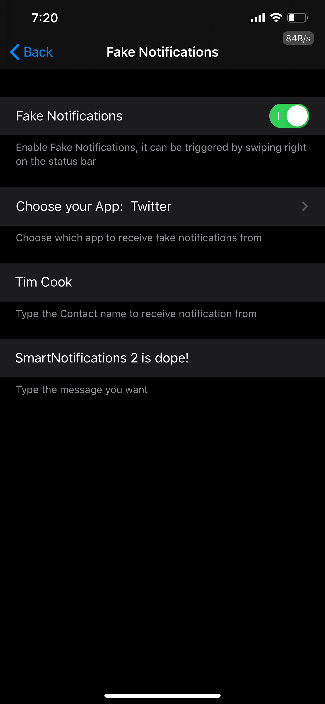 SmartNotifications 2 Tweak Screenshot