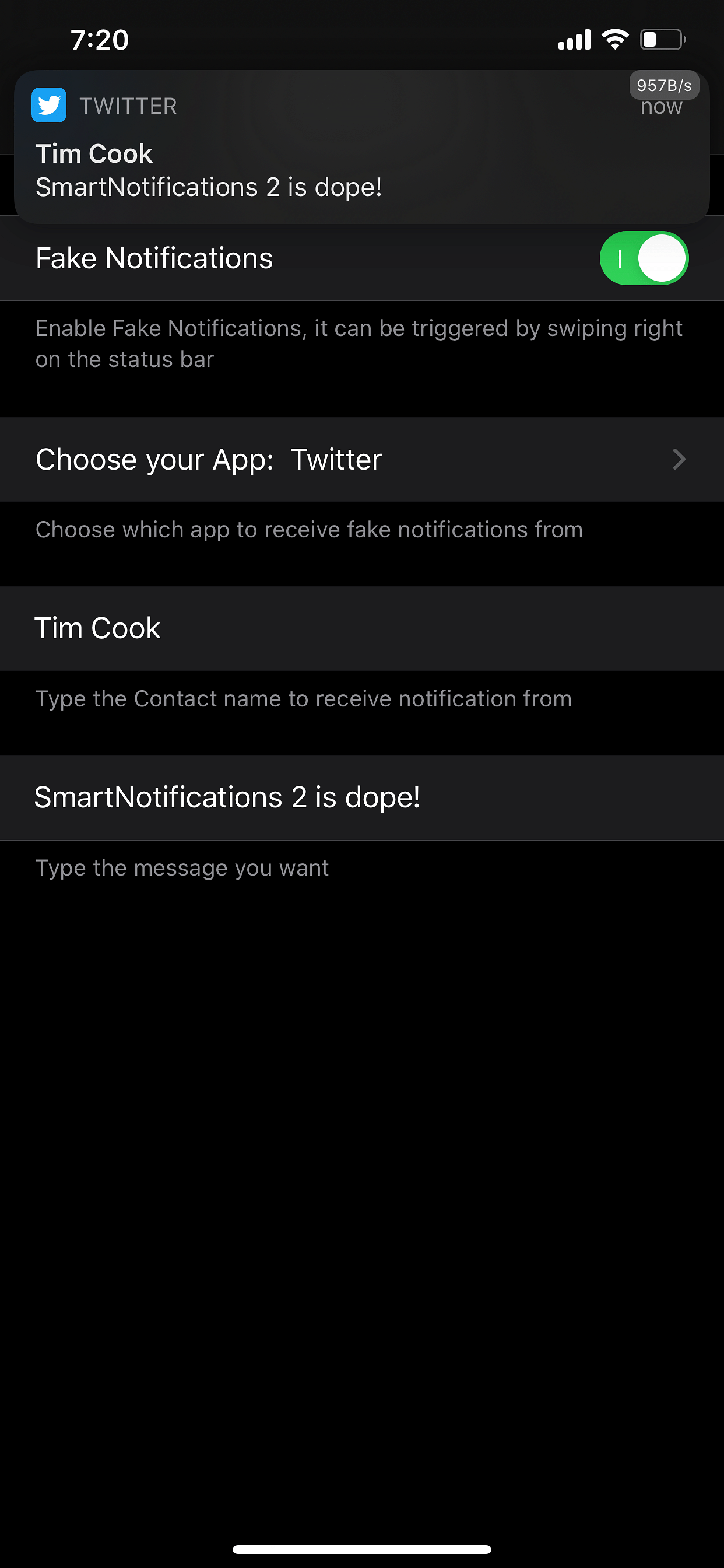 SmartNotifications 2 Tweak Screenshot
