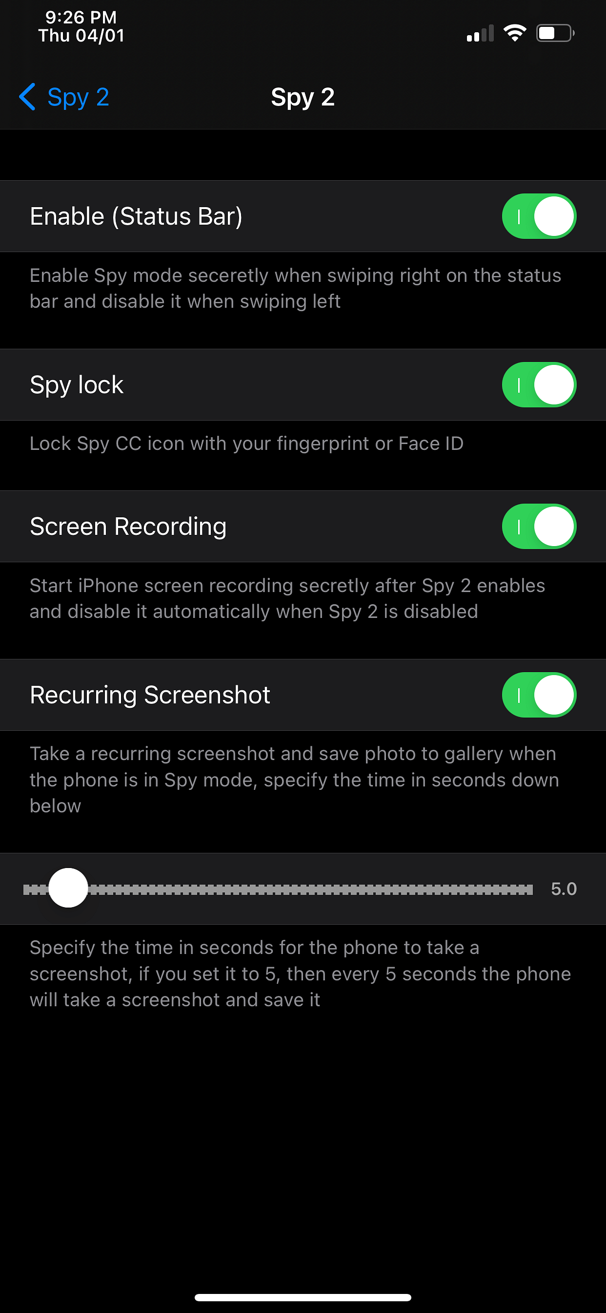 Spy 2 Tweak Screenshot