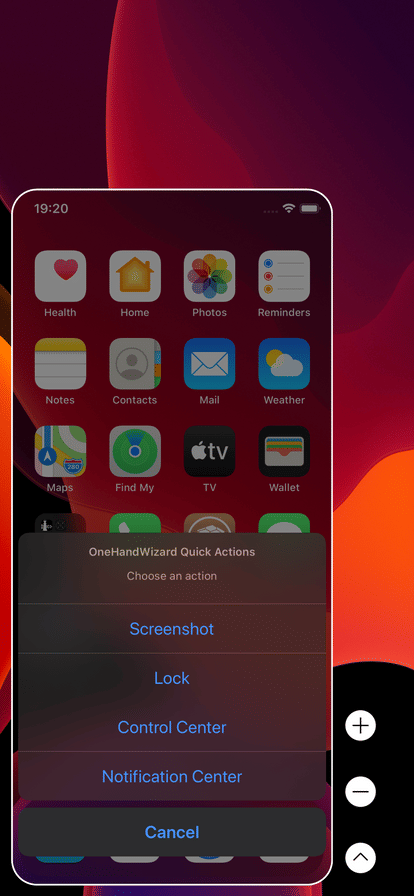 OneHandWizard 2 Tweak Screenshot