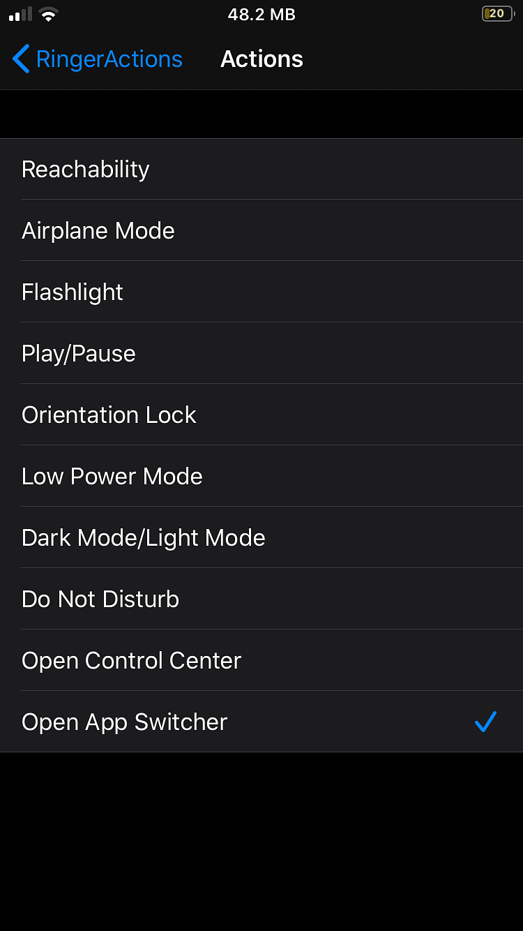 RingerActions Tweak Screenshot