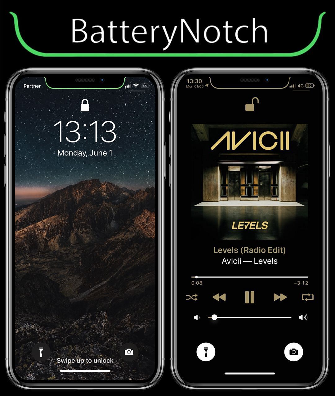 BatteryNotch Tweak Screenshot