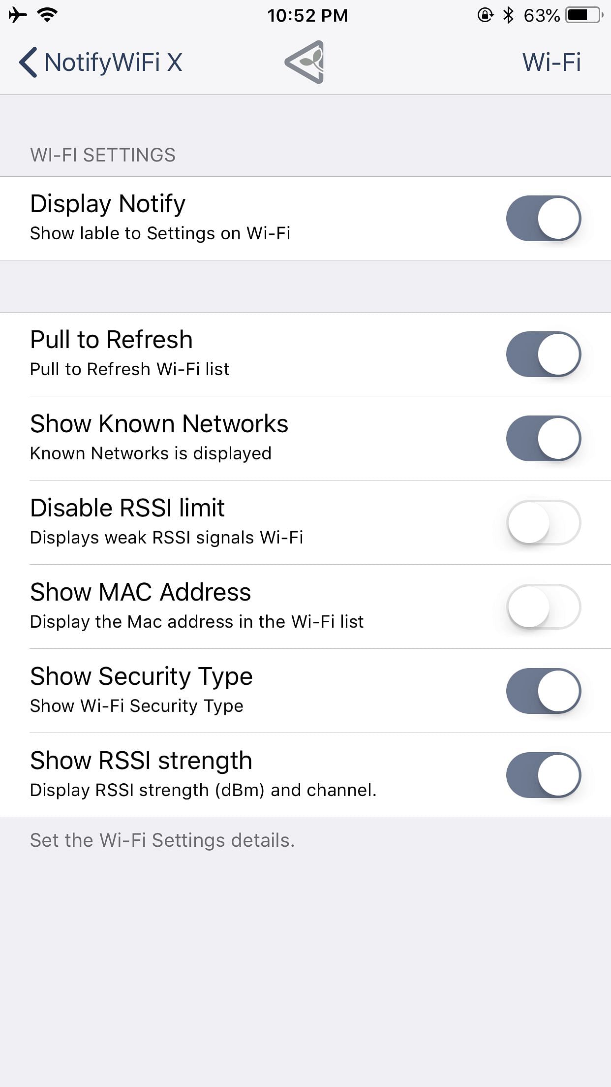 NotifyWiFi X Tweak Screenshot