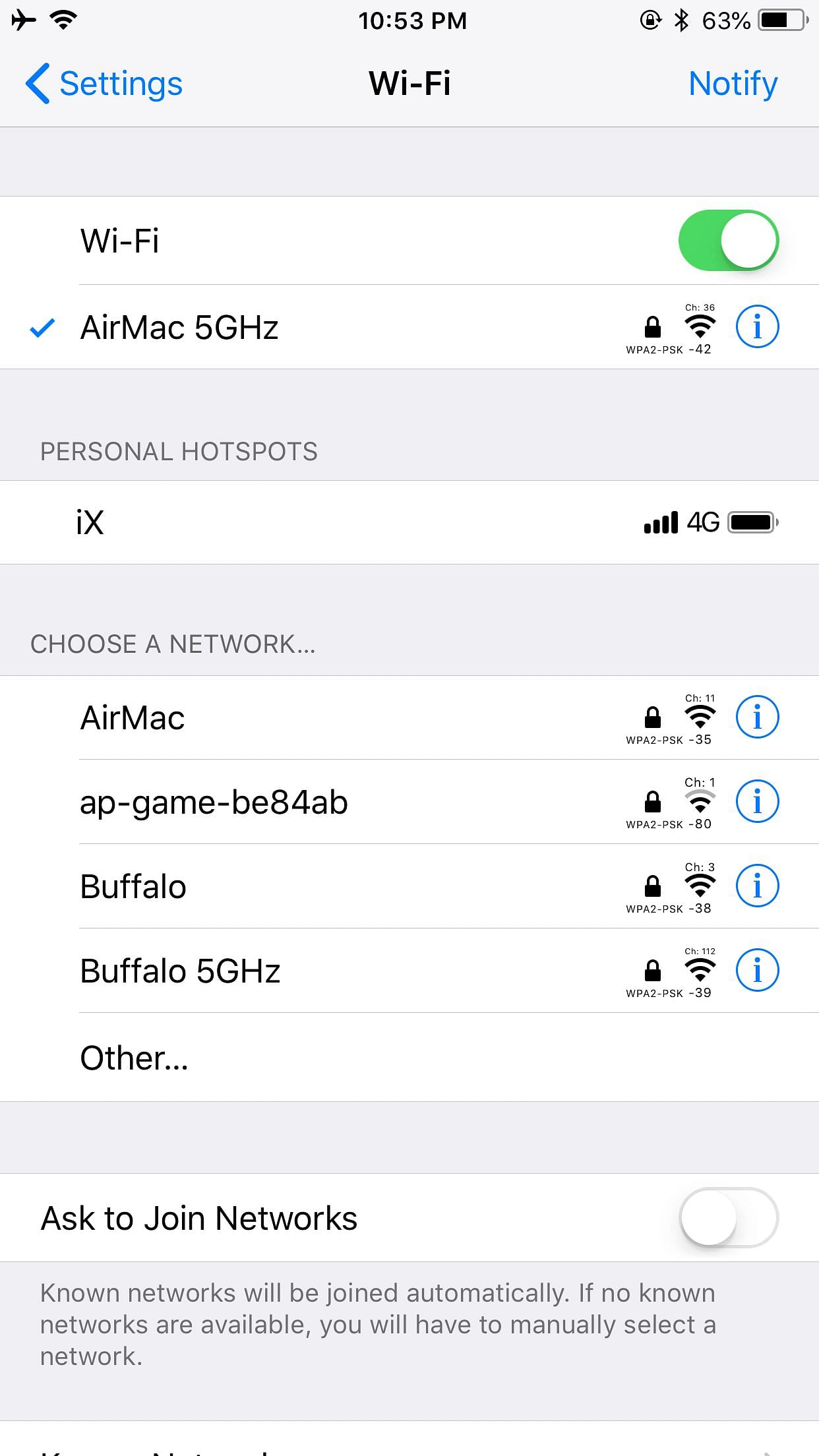 NotifyWiFi X Tweak Screenshot