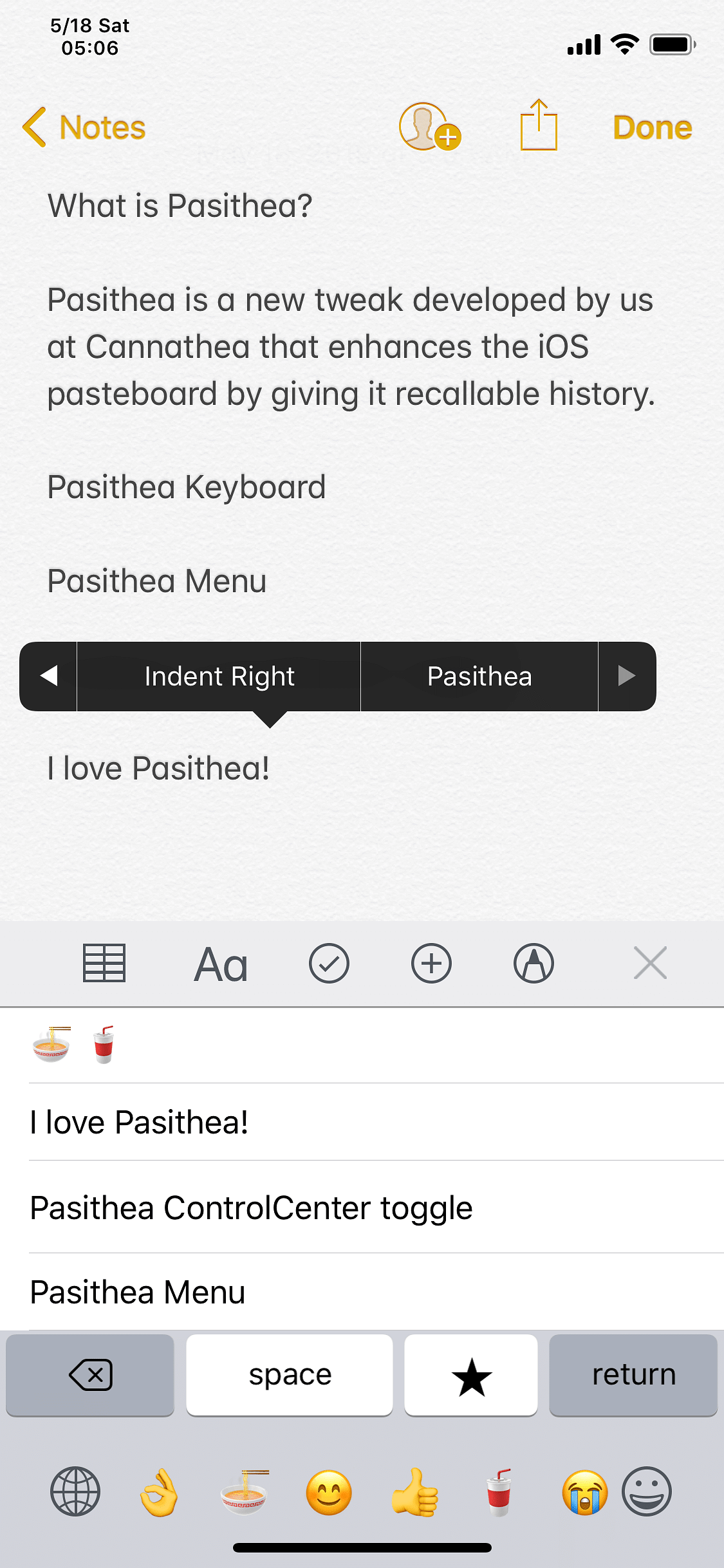 Pasithea 2 (iOS 10 to 14) Tweak Screenshot