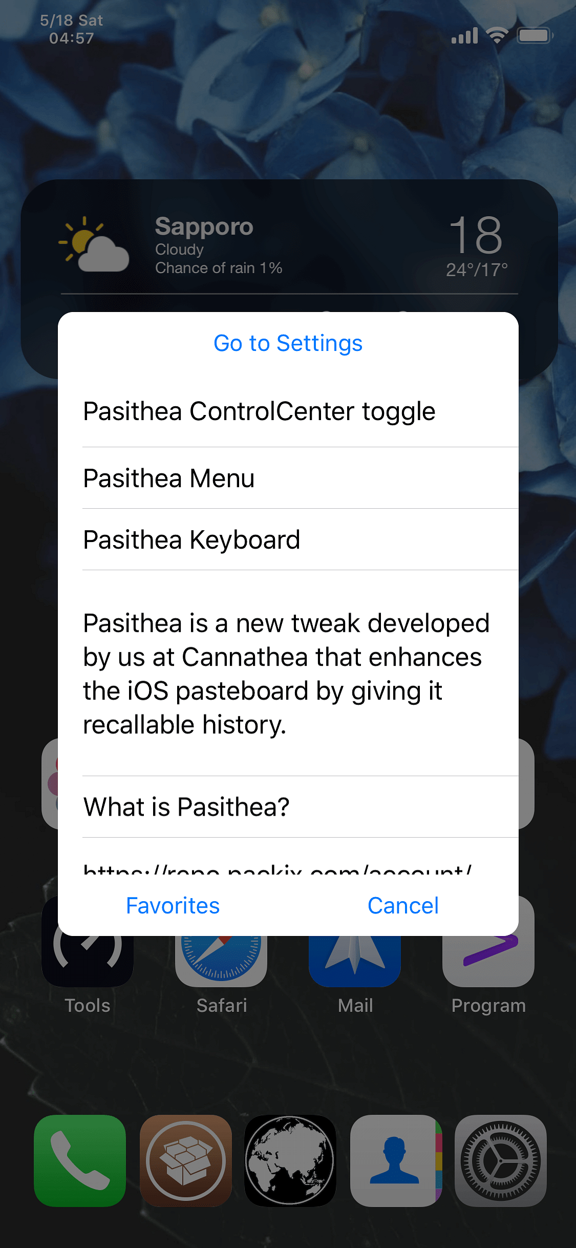 Pasithea 2 (iOS 10 to 14) Tweak Screenshot