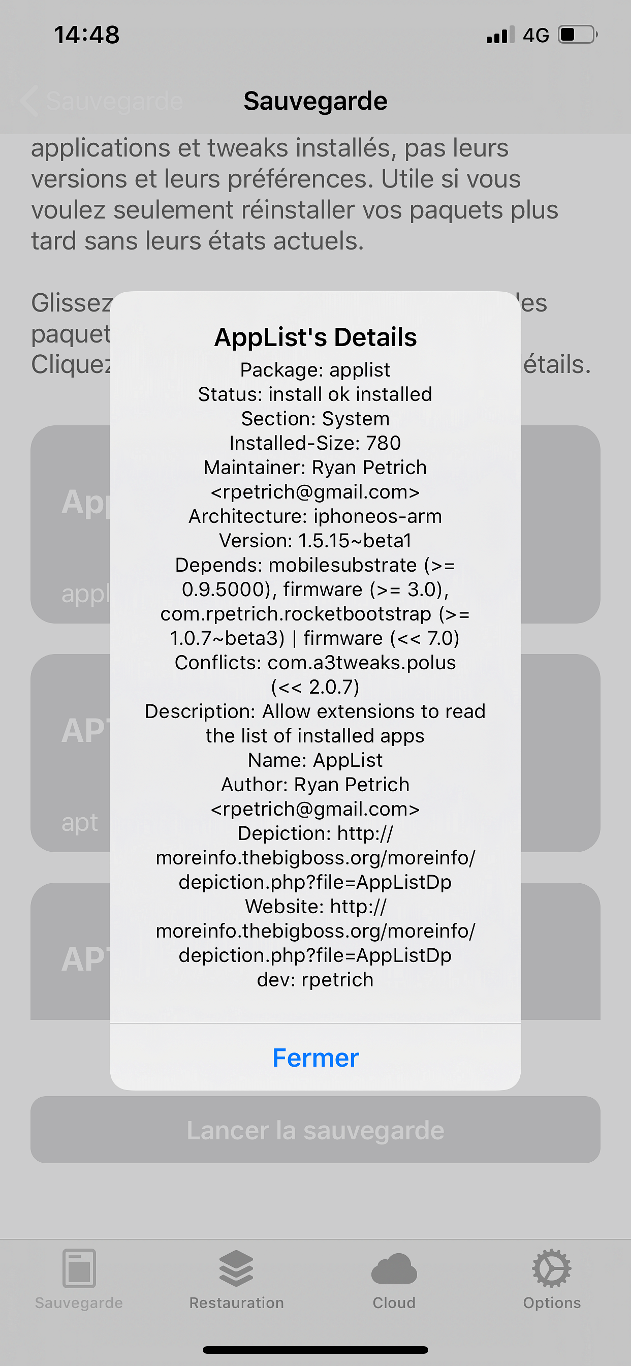BackupAZ 3 (iOS 10 - 13) Tweak Screenshot