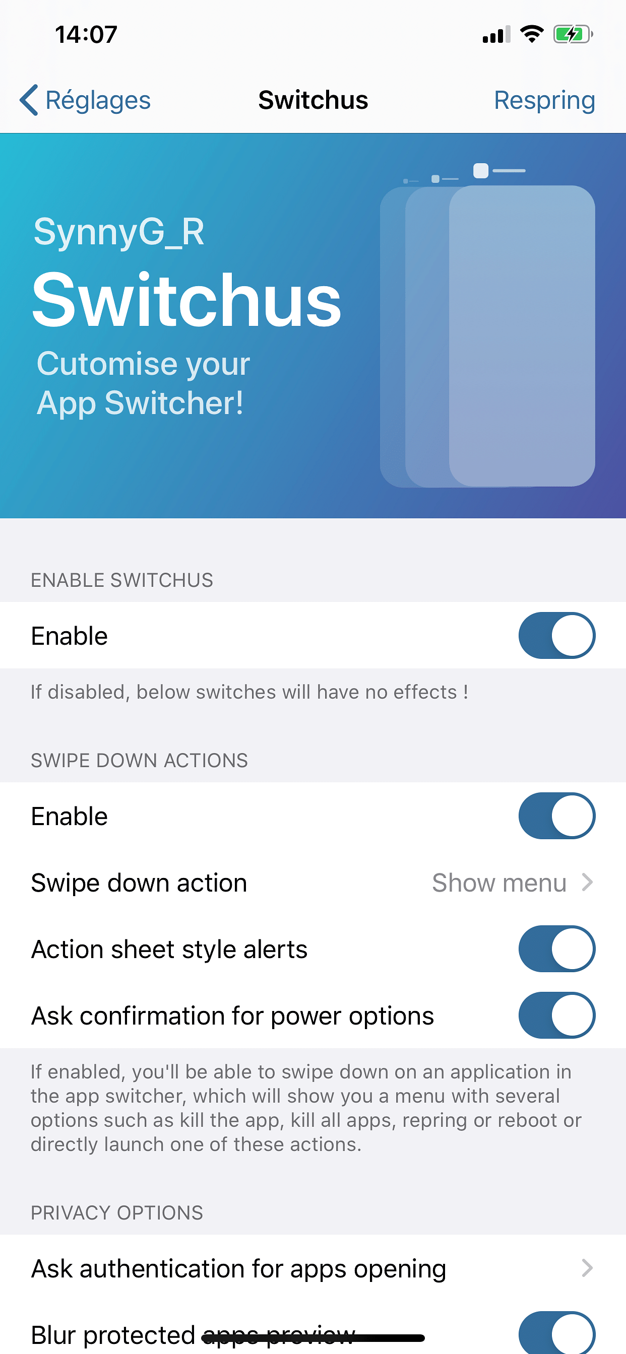 Switchus Tweak Screenshot