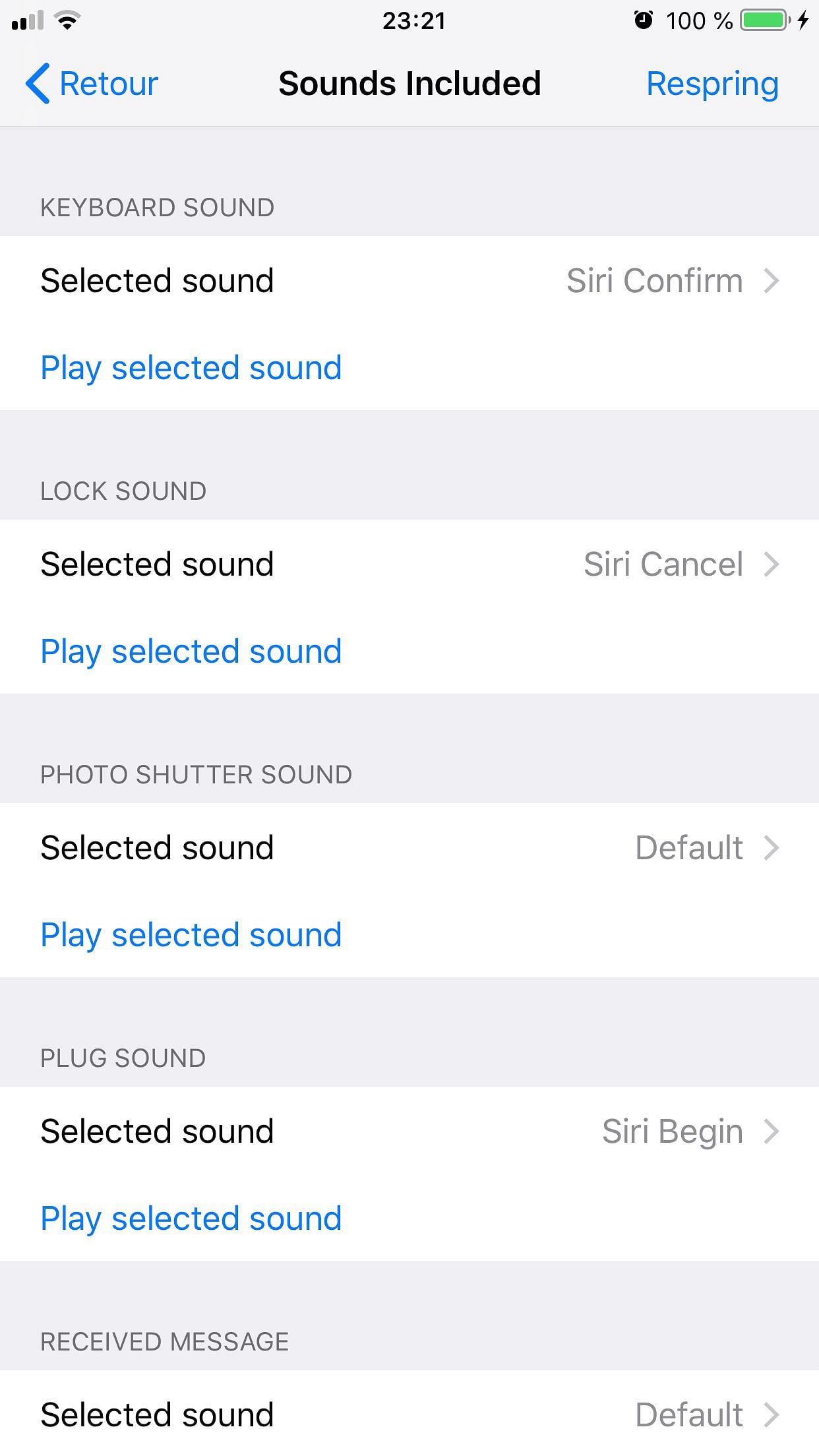 SpringSounds Tweak Screenshot