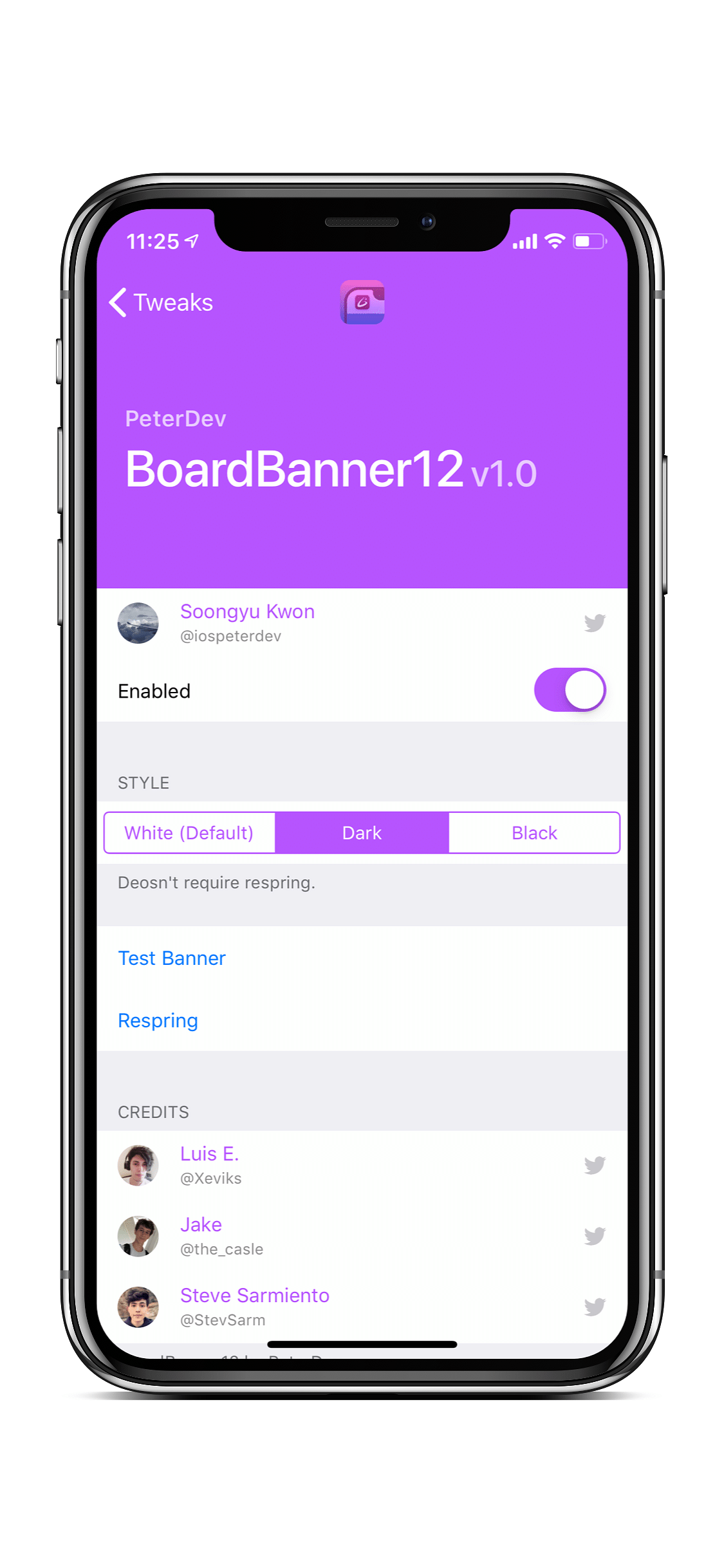 BoardBanner13 (iOS 12~13) Tweak Screenshot