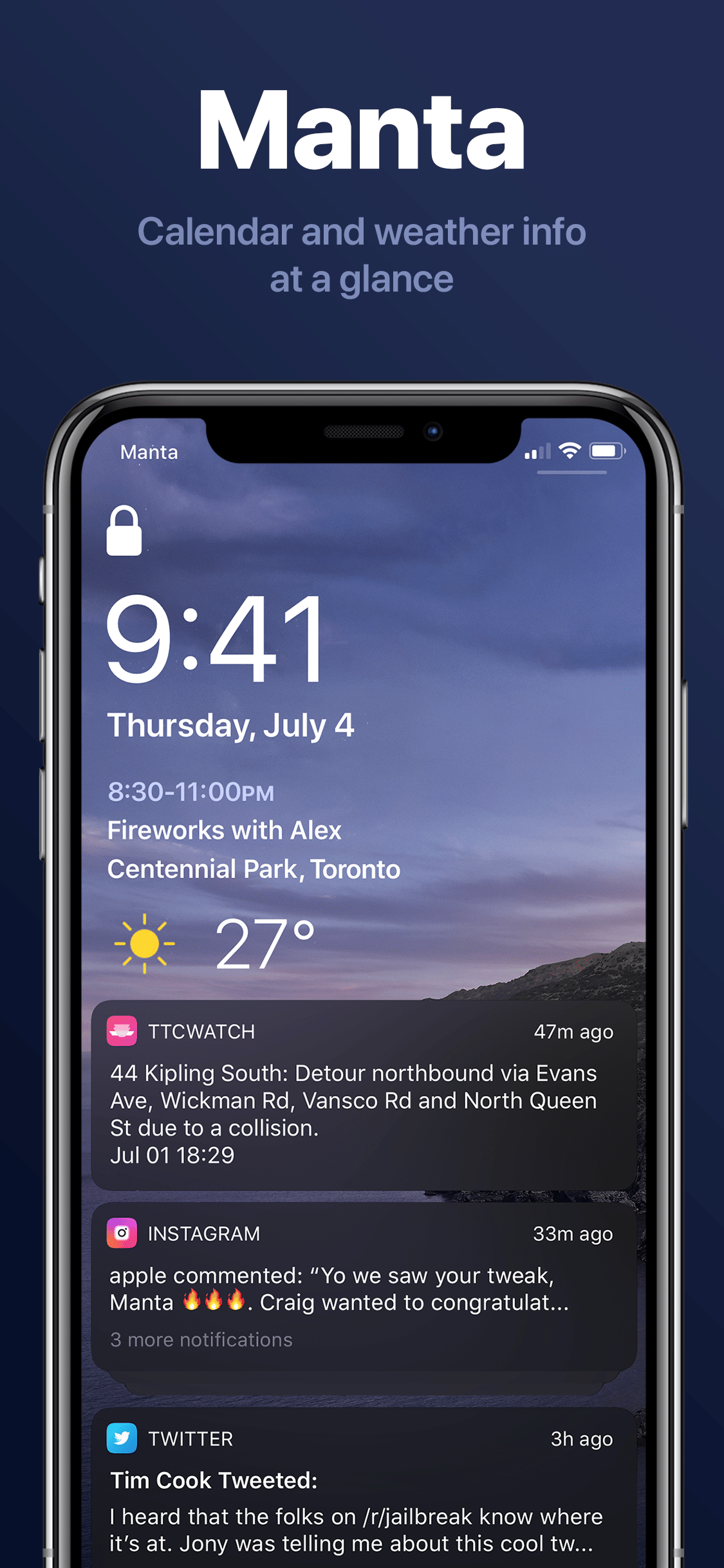 Manta Tweak Screenshot