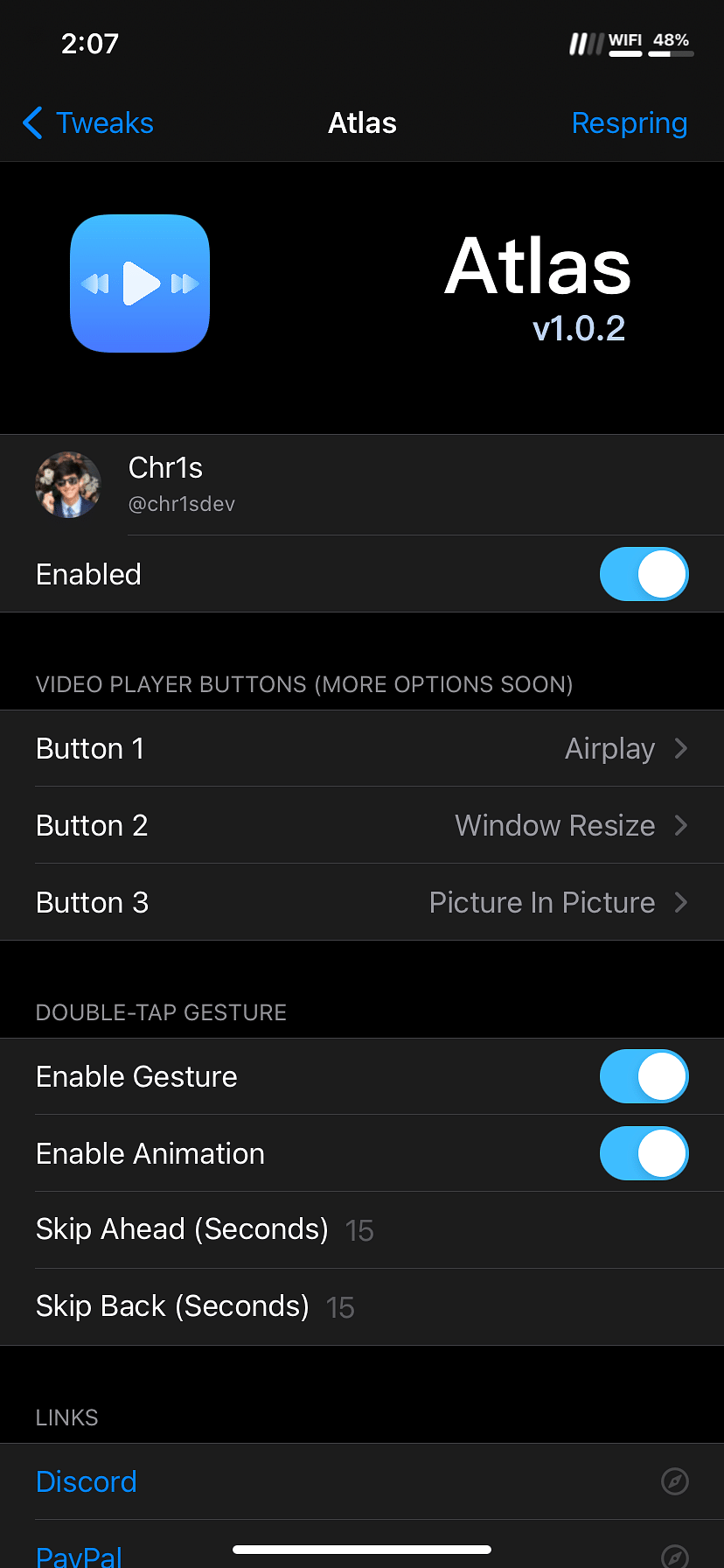 Atlas Tweak Screenshot