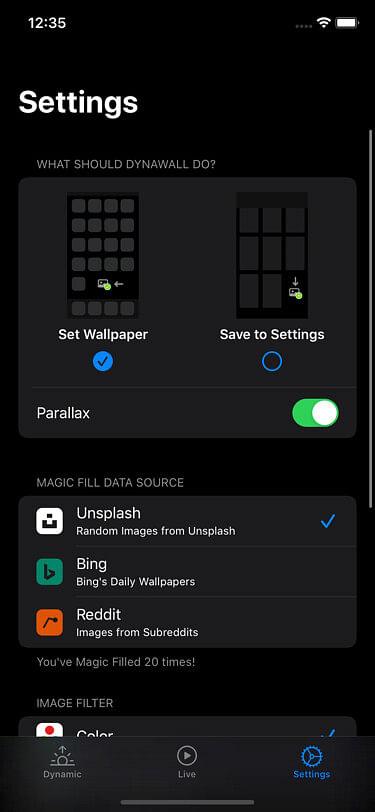 DynaWall Tweak Screenshot