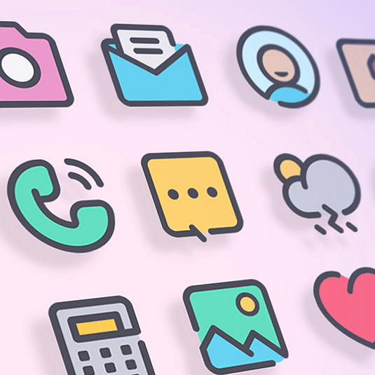 A theme with beautiful Linear icons filled with Pastel colors!