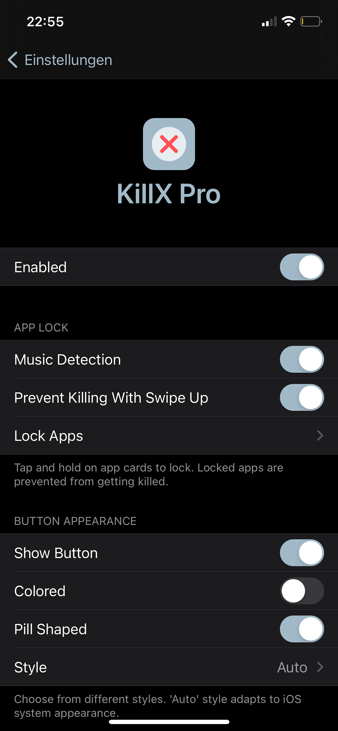 KillX Pro Tweak Screenshot