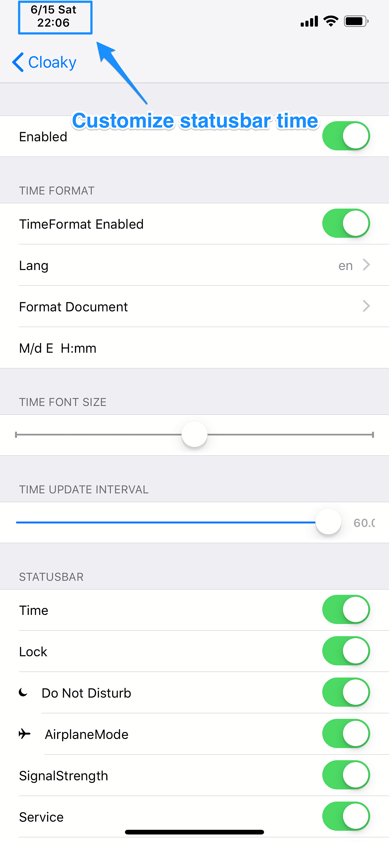 Cloaky (iOS 11-14) Tweak Screenshot