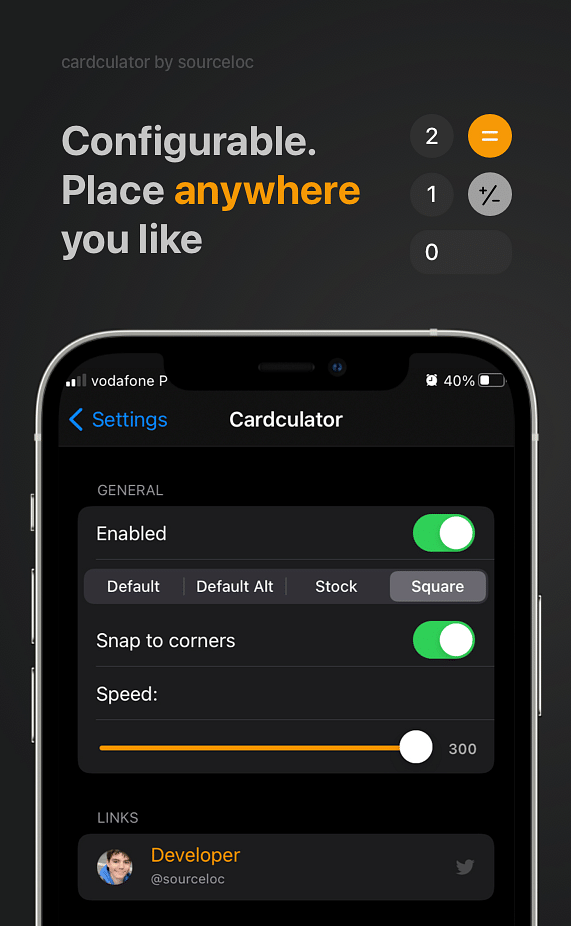 Cardculator Tweak Screenshot