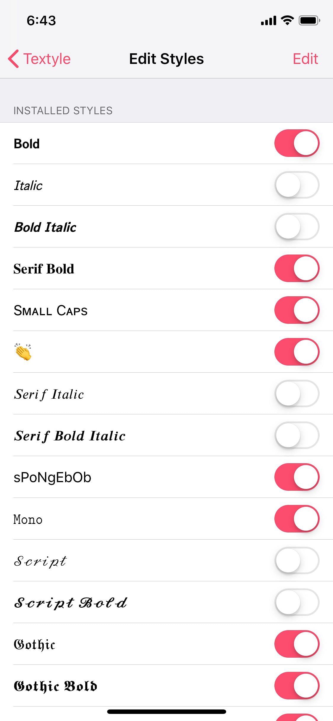 Textyle 2 Tweak Screenshot