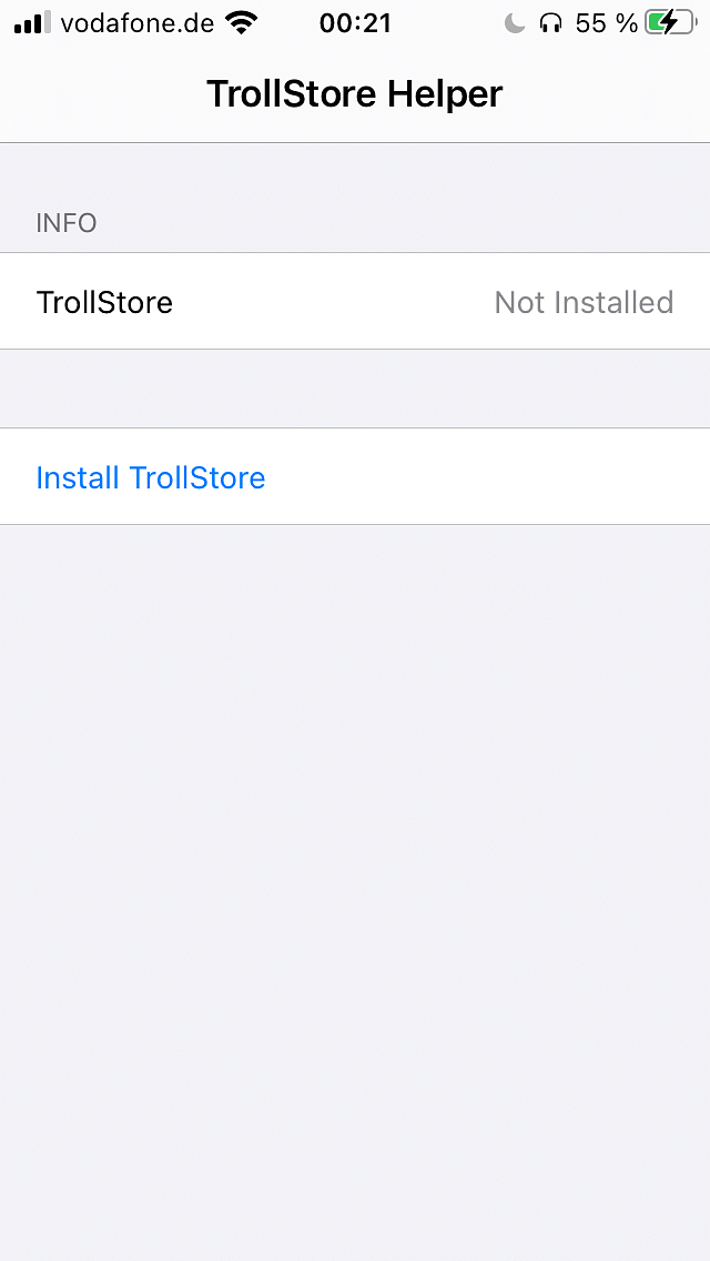TrollStore Helper Tweak Screenshot