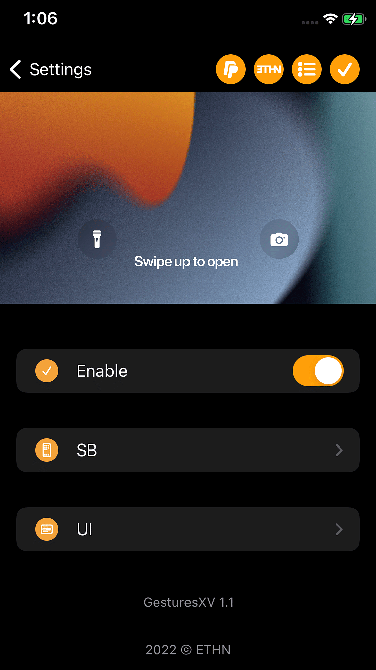 GesturesXV Tweak Screenshot