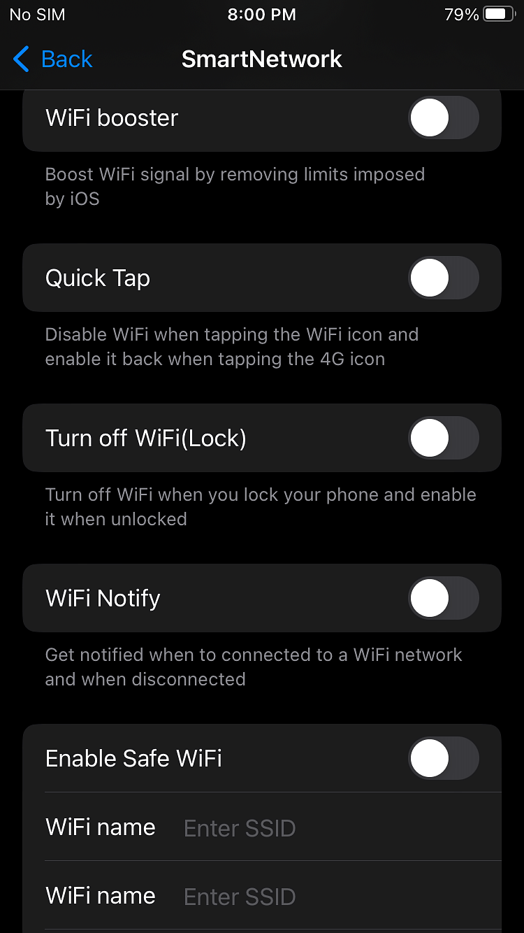 SmartNetwork iOS 15-16 Tweak Screenshot