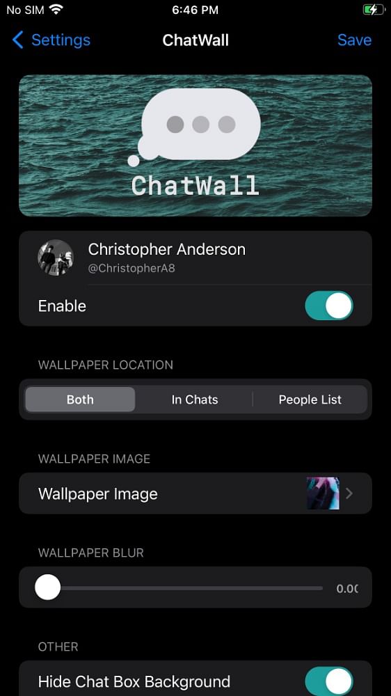 ChatWall Tweak Screenshot