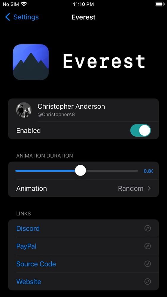 Everest Tweak Screenshot