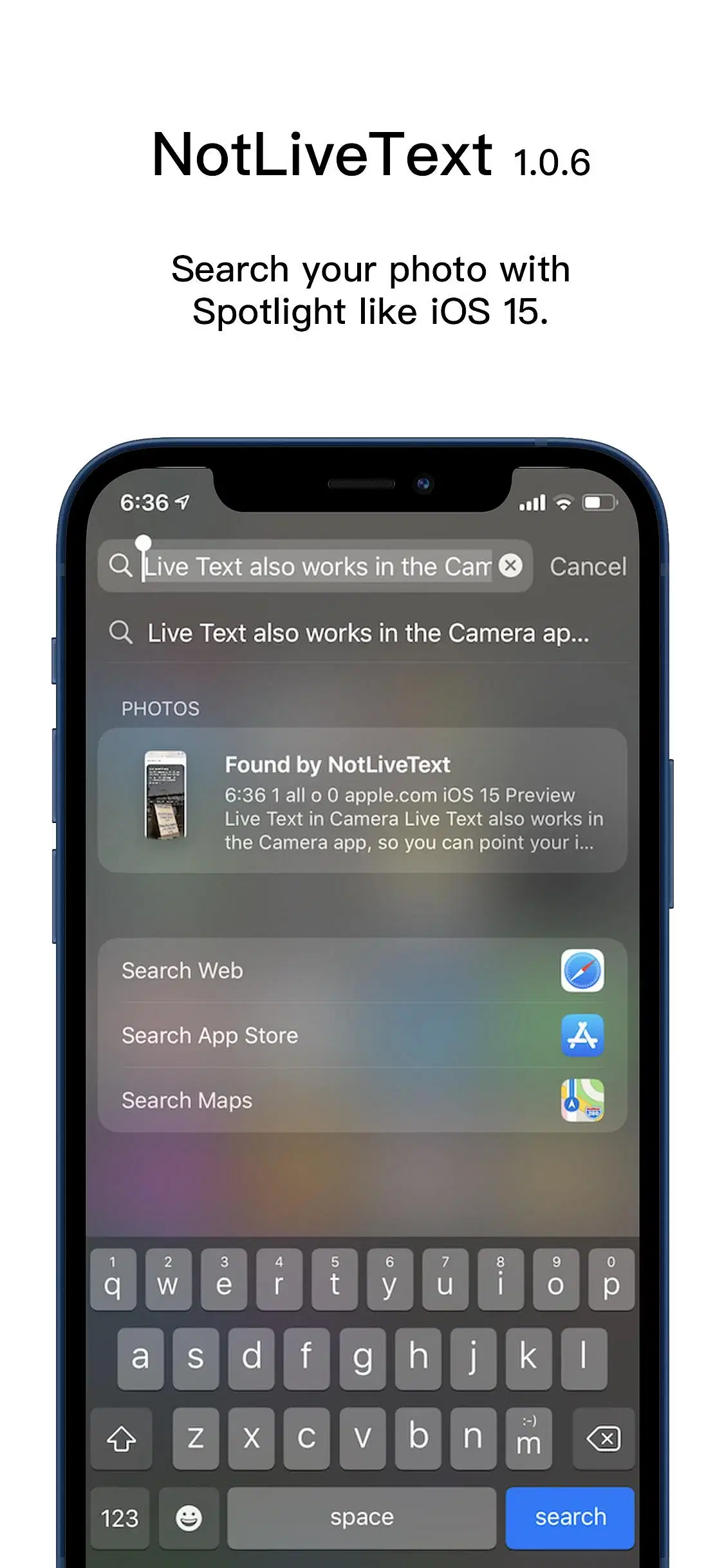 NotLiveText Tweak Screenshot
