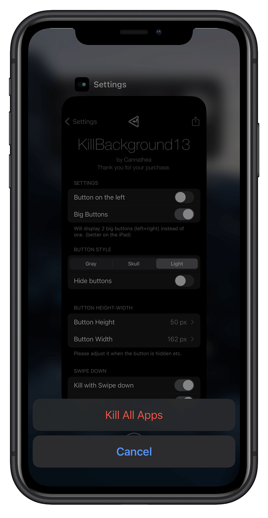 KillBackground13 (13 - 17) Tweak Screenshot