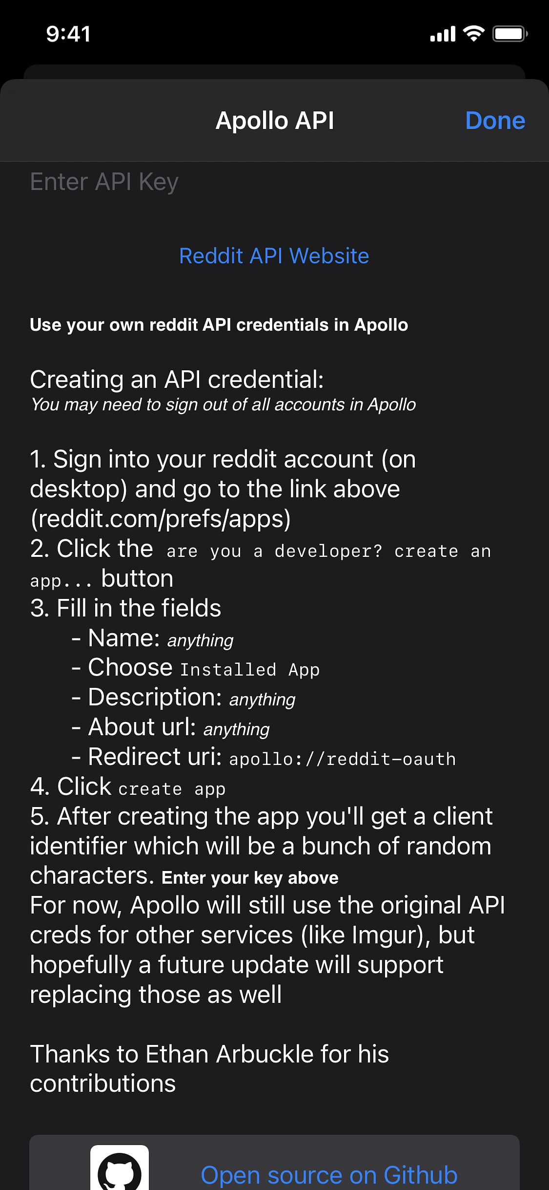 ApolloAPI Tweak Screenshot