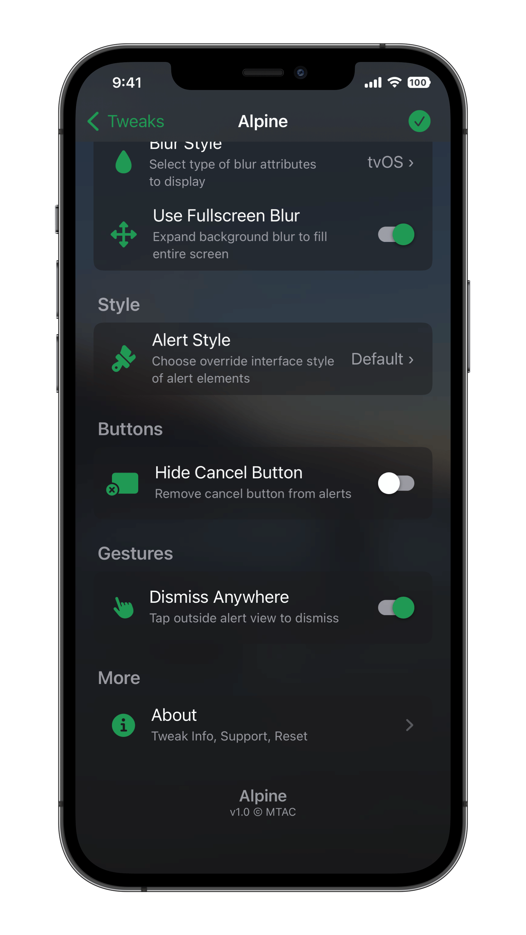 Alpine Tweak Screenshot