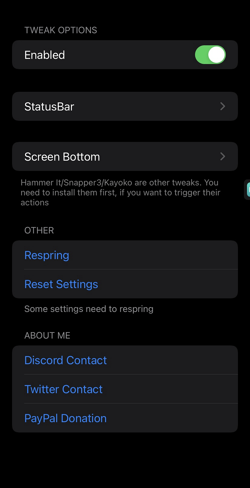 SquidGesture Tweak Screenshot