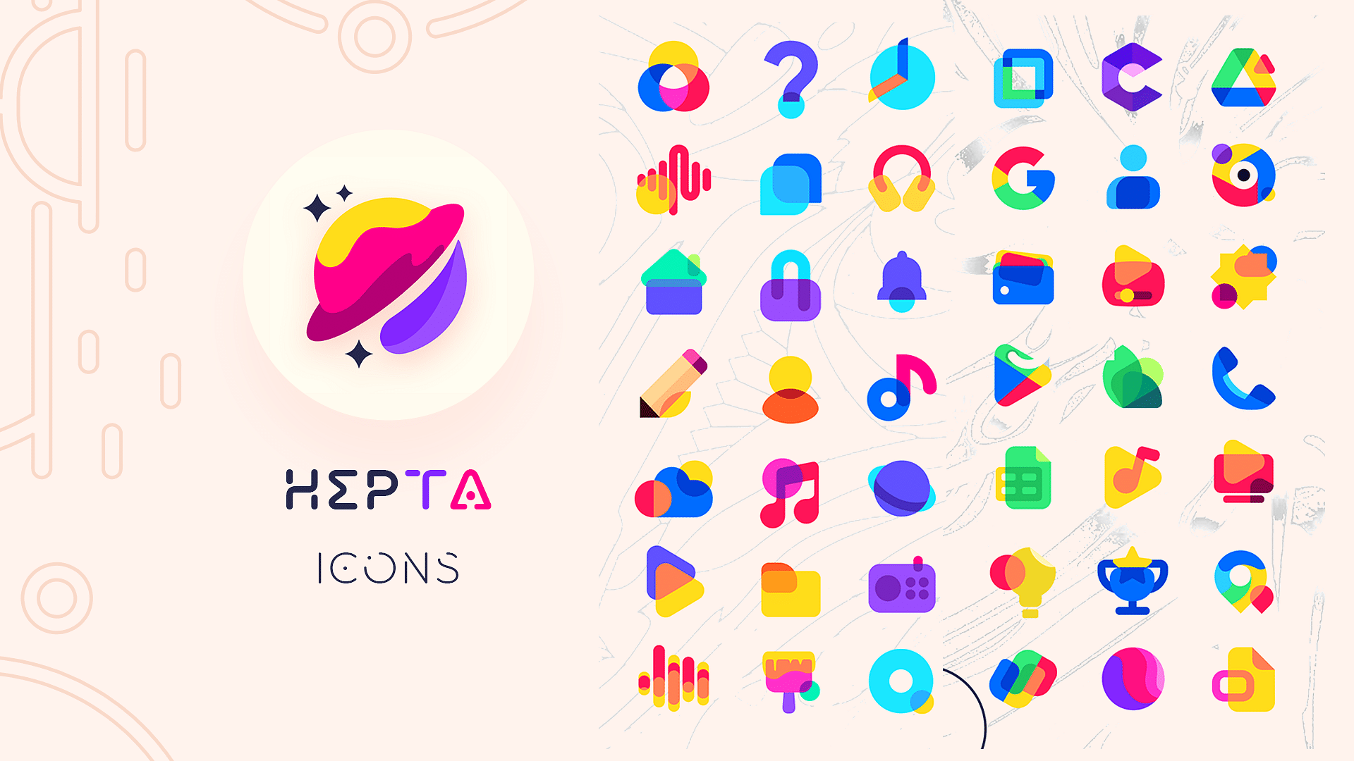 HEPTA Theme, Icons, Settings, Badges