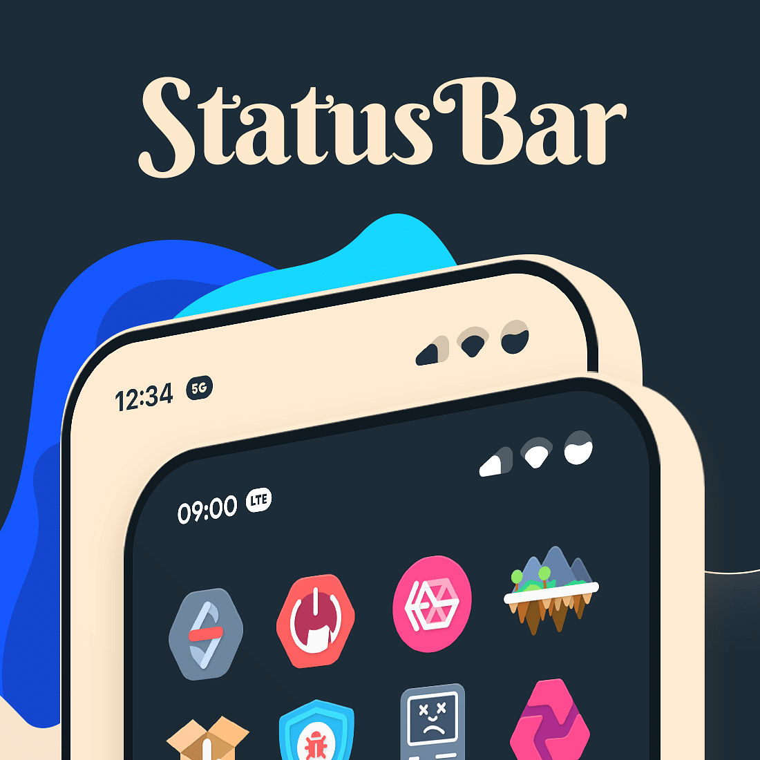 Ango Full Theme, Icons, Settings, UI, Status Bar icons, Music Control Tweak Screenshot