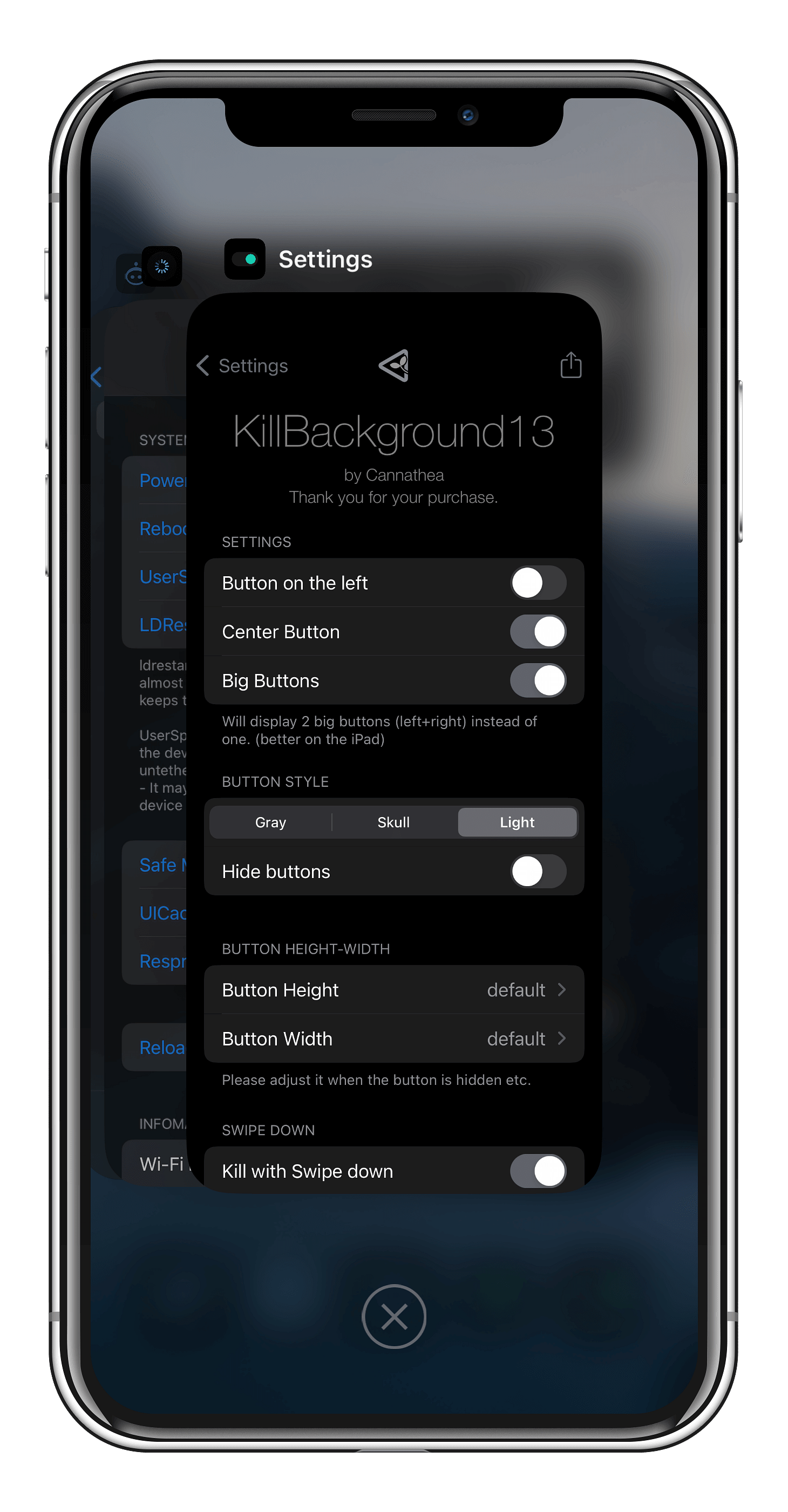 KillBackground13 (13 - 17) Tweak Screenshot