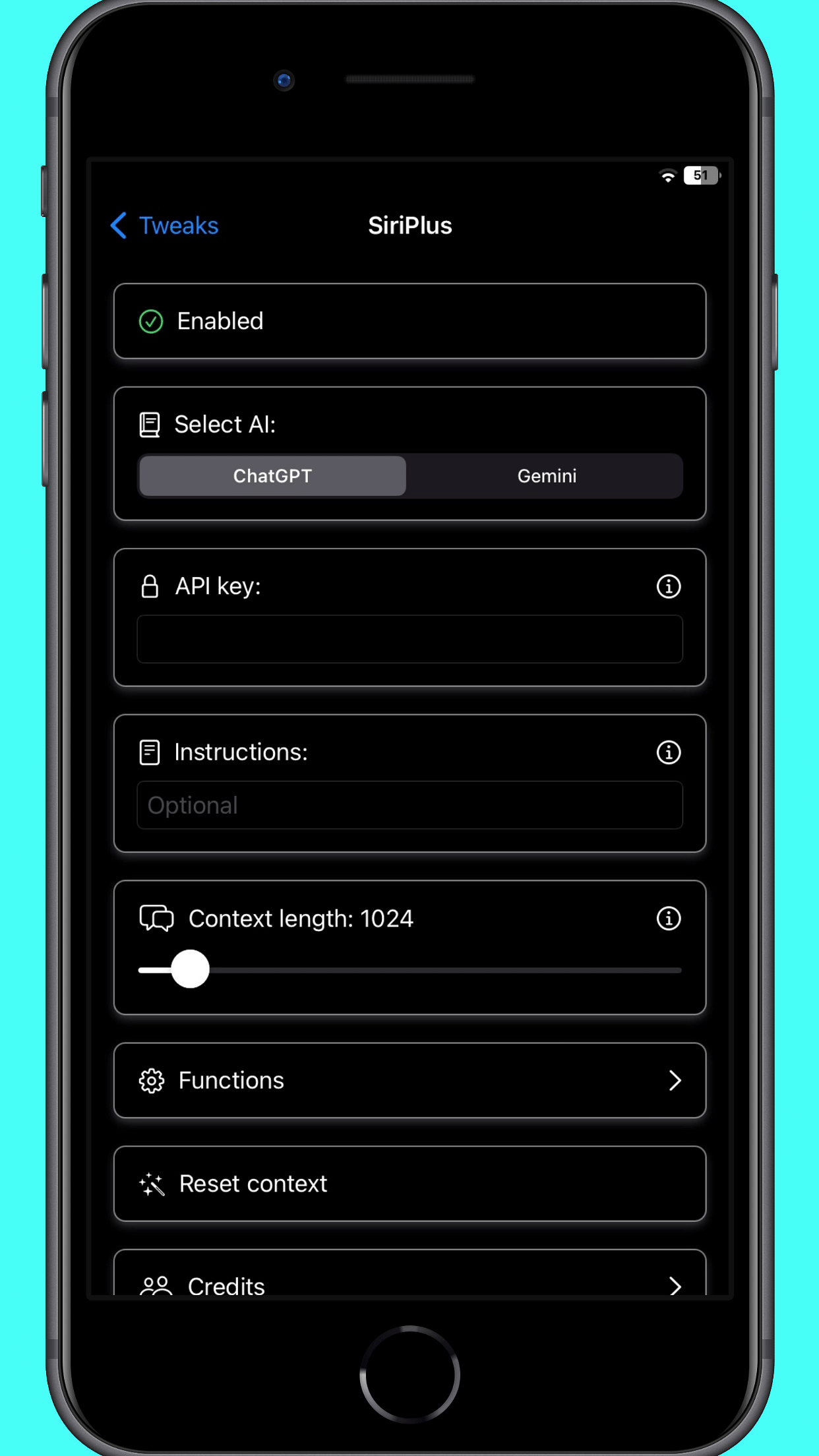 SiriPlus Tweak Screenshot