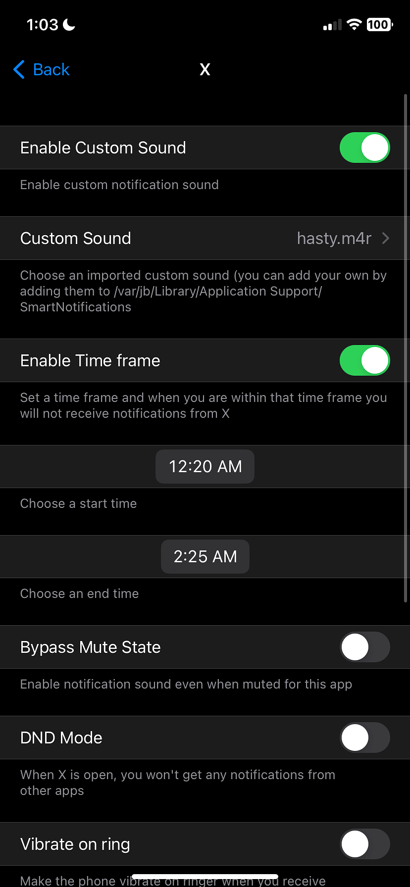 SmartNotifications iOS16 Tweak Screenshot