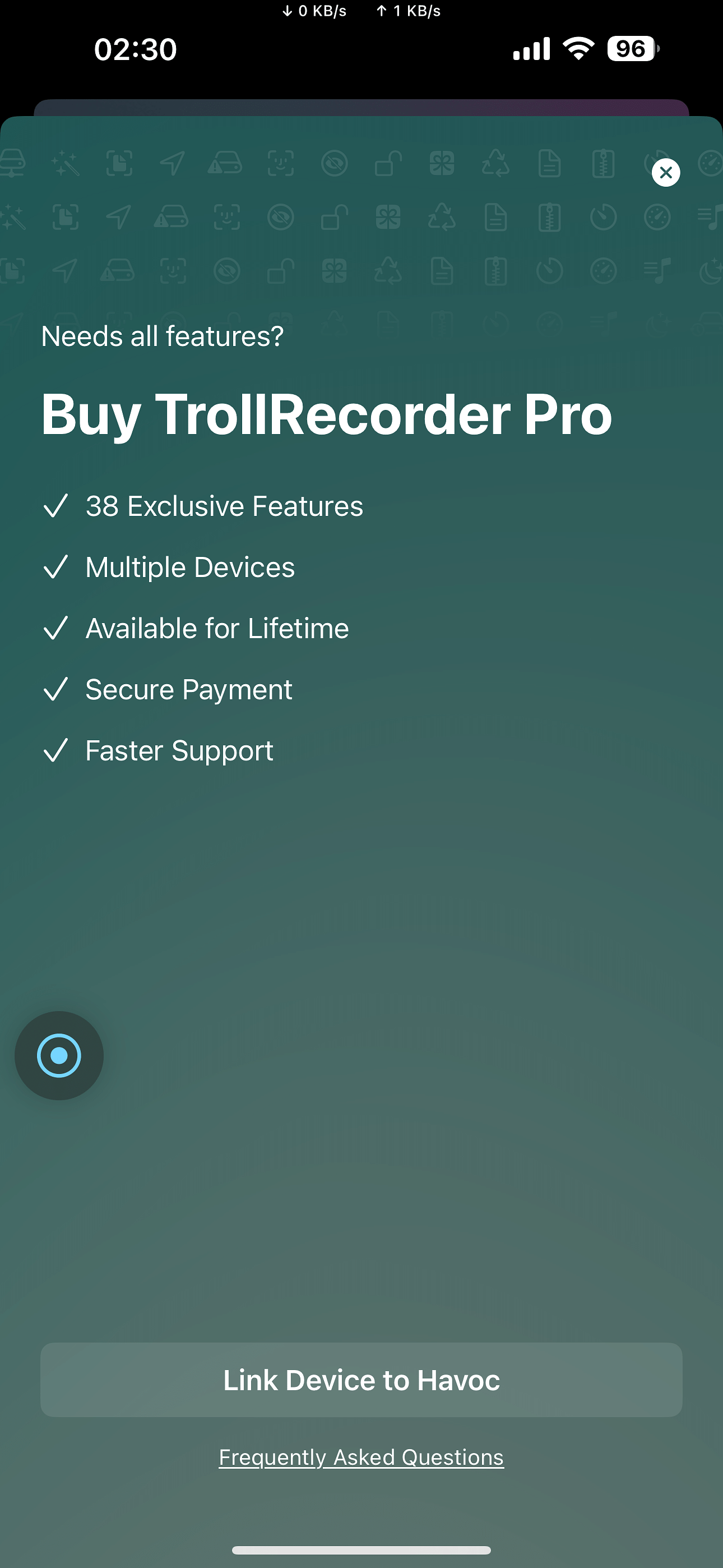 TrollRecorder JB Tweak Screenshot